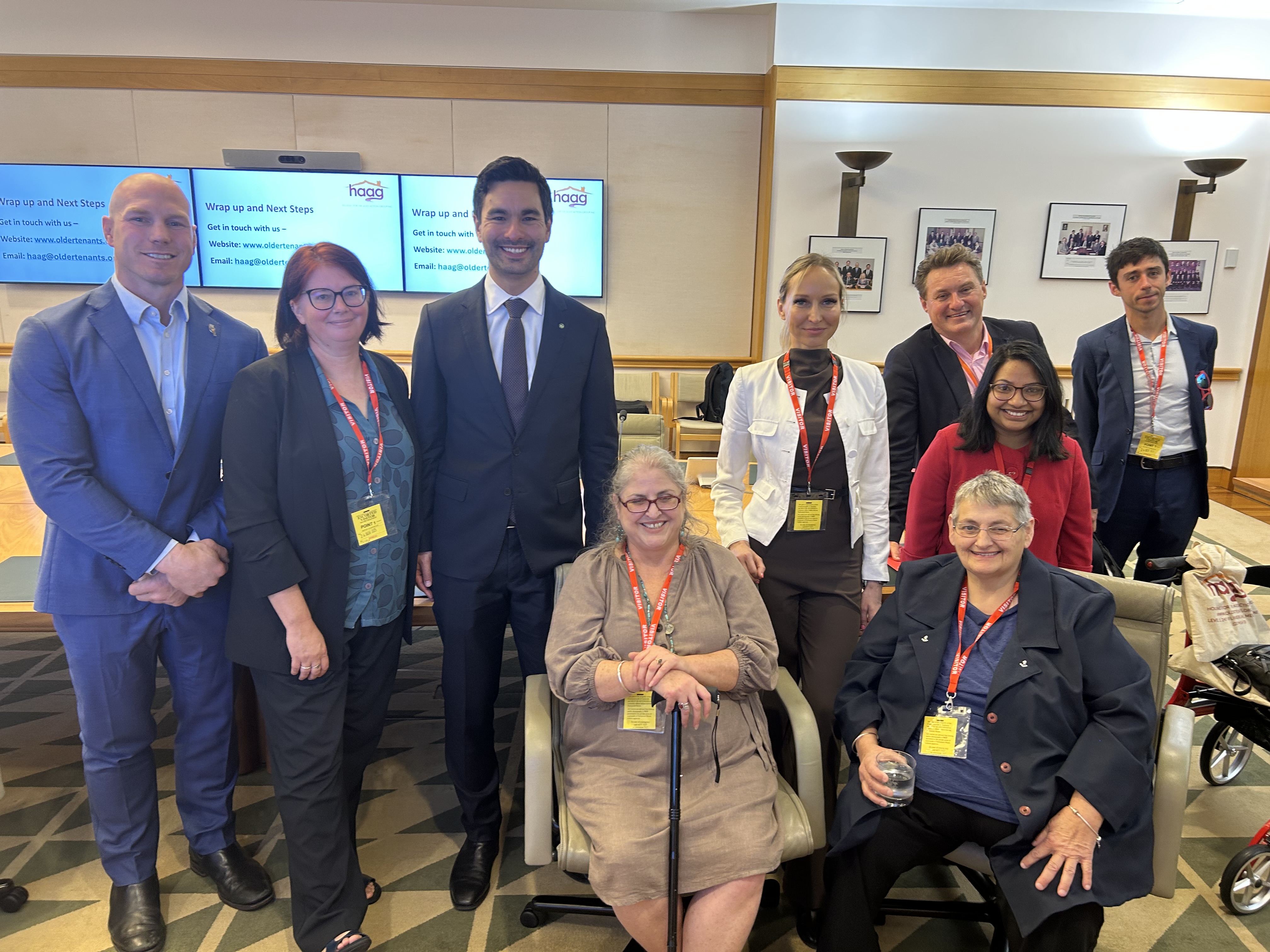 HAAG and Swinburne's delegation to Canberra with David Pocock MP and Gabriel Ng MP from the Parliamentary Friends of Housing group