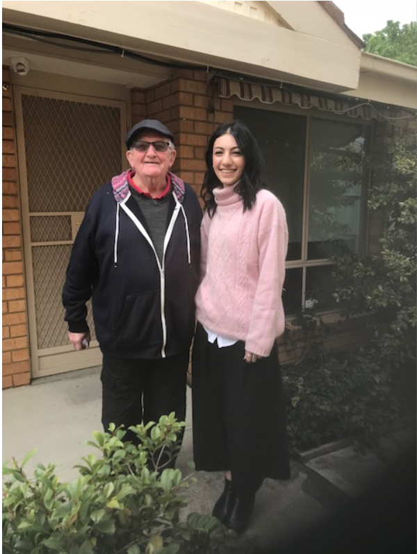 Jimmy and housing support worker Nese at his new home