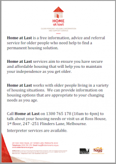 plain language flyers housing for the aged action group housing flyers