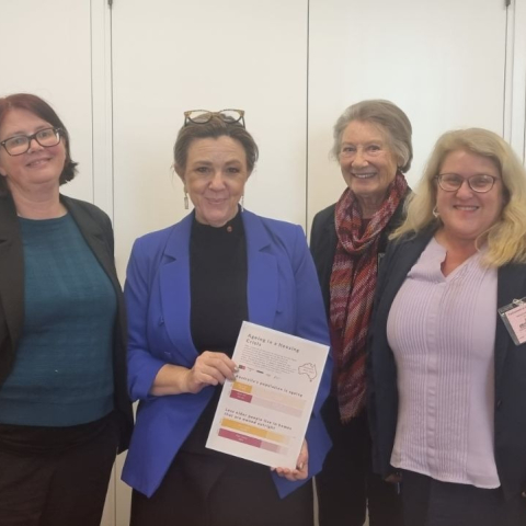 Delegation of older women from HAAG meeting with Senator Tammy Tyrell