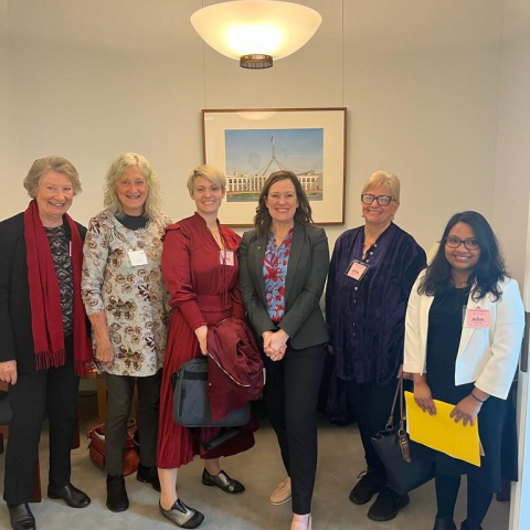 Delegation of older women from HAAG meeting with Tania Hasluck MP